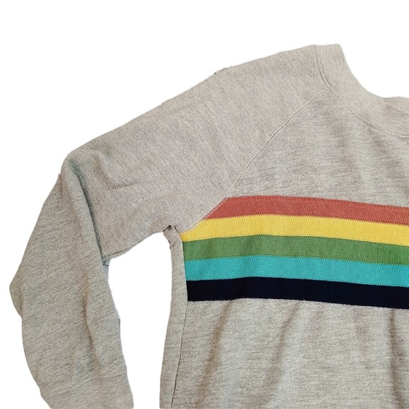 *EUC* Sundry Crewneck Rainbow Striped Sweatshirt XS - Picture 6 of 8
